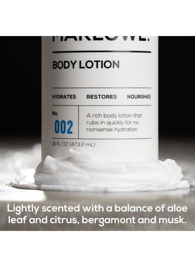 MARLOWE. M BLEND No. 002 Moisturizing Body Lotion 16 oz, Daily Dry Skin Lotion for Men, Made with Hydrating Natural Aloe Vera, Vegan, Oil Free, Light Fresh Tonka Scent  - Image 4