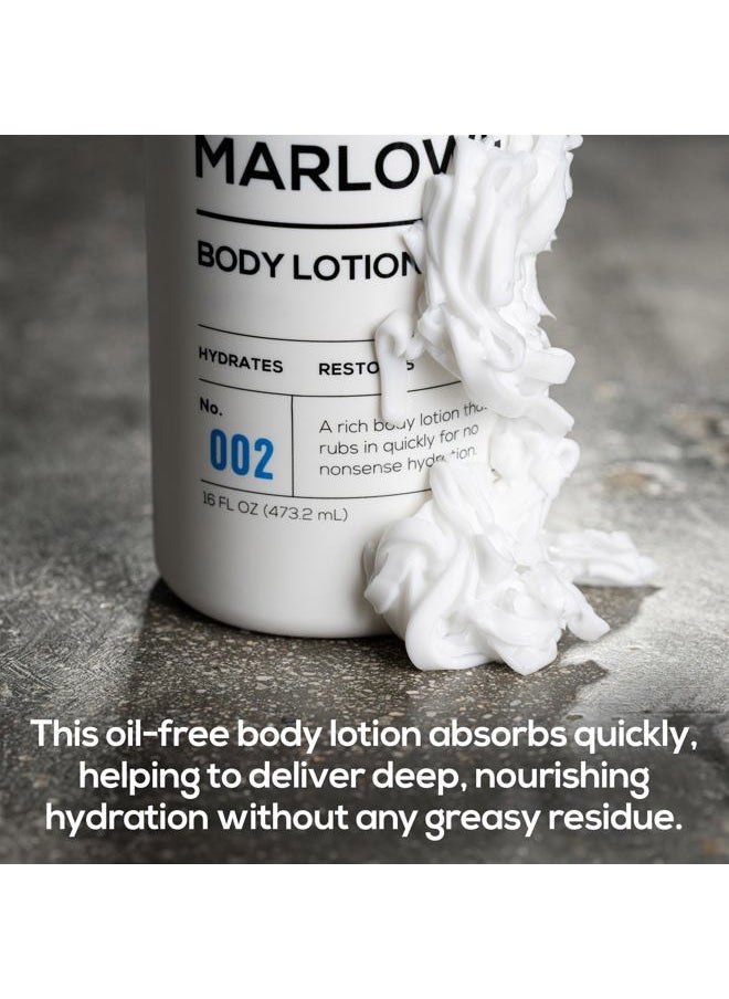 MARLOWE. M BLEND No. 002 Moisturizing Body Lotion 16 oz, Daily Dry Skin Lotion for Men, Made with Hydrating Natural Aloe Vera, Vegan, Oil Free, Light Fresh Tonka Scent  - Image 2