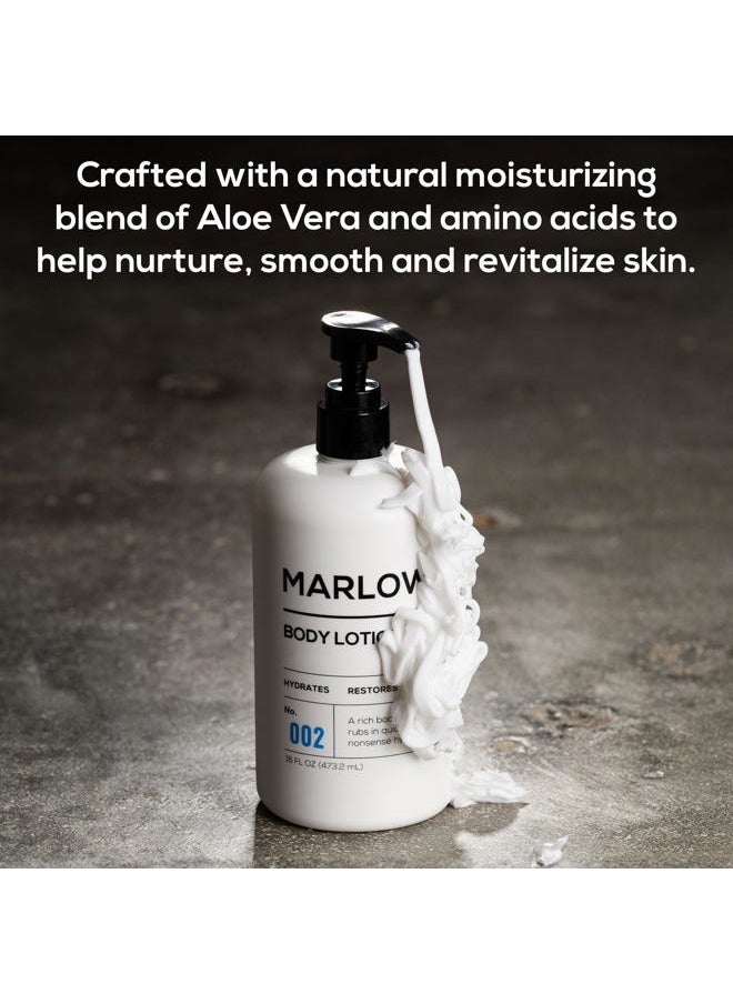 MARLOWE. M BLEND No. 002 Moisturizing Body Lotion 16 oz, Daily Dry Skin Lotion for Men, Made with Hydrating Natural Aloe Vera, Vegan, Oil Free, Light Fresh Tonka Scent  - Image 3