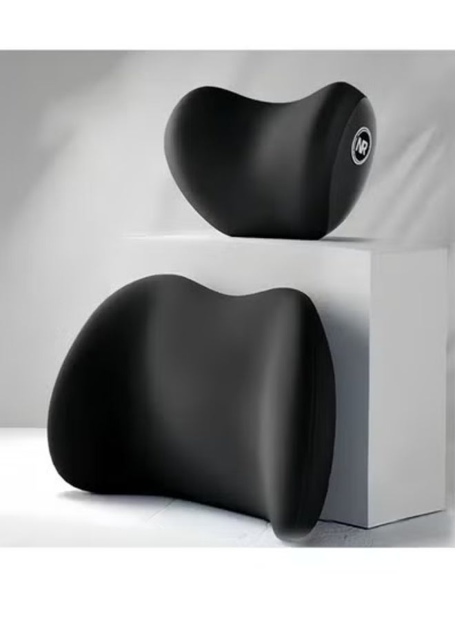 Bukela Car Neck Pillow and Lumbar Support Set, Ergonomic Neck and Back Support, High-Density Foam Padding, Comfortable Long Drives, Car Neck and Lumbar Cushion (1 Neck Pillow + 1 Lumbar Support) - Image 1