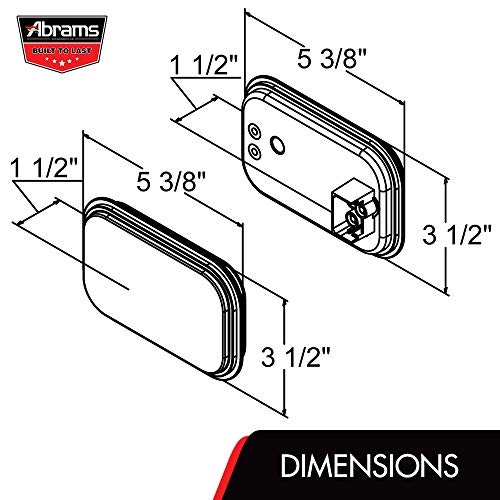 Abrams 5" x 3" Red 10 LED Trailer Tail Light - DOT Approved Rectangular Truck Stop Brake Turn Lights – IP67 Waterproof RV Semi Truck Taillight – Bright Colored Lens, Grommet & Plugs Included - 4 Pack - Image 4