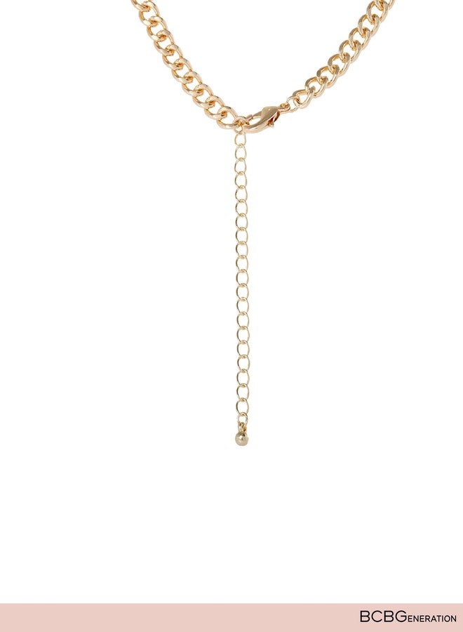 بي سي بي جينيريشن قلادة متعددة الطبقات من بي سي بي جينيريشن للمناسبات الخاصة للنساء مرصعة بالأحجار الكريمة، 18 بوصة + 3 بوصات، مطلية بالذهب عيار 18 قيراطًا، قلادة متعددة الخيوط - Image 4