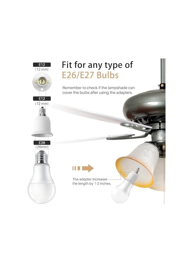 The Bros E27 to E14 Conversion Lamp Holder - Lengthened for Easy Installation and Screw Adjustment" - Image 4