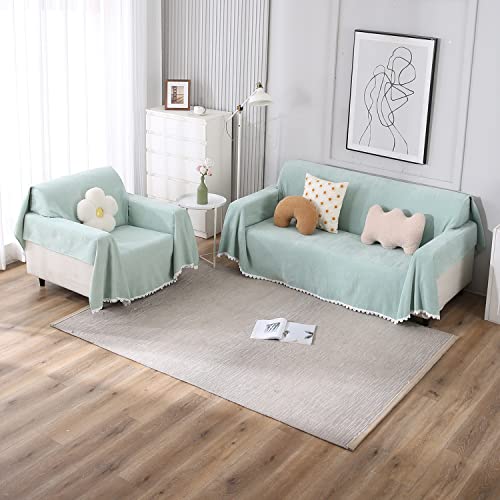 HOKIPO Chenille Sofa Couch Slipcover 1 Seater, 180 (D) x 180 (L) cm, Mint (AR-4642-N6) - Image 3