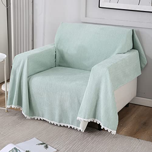 HOKIPO Chenille Sofa Couch Slipcover 1 Seater, 180 (D) x 180 (L) cm, Mint (AR-4642-N6) - Image 1