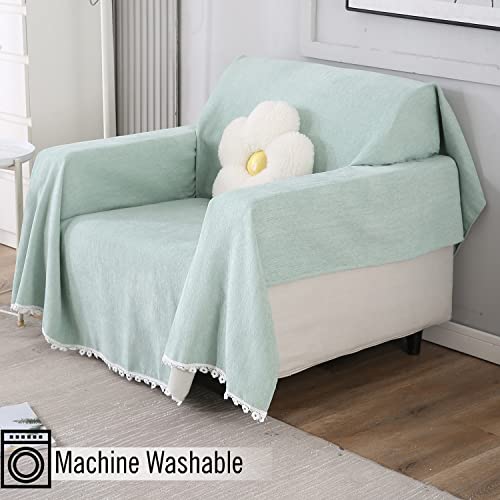 HOKIPO Chenille Sofa Couch Slipcover 1 Seater, 180 (D) x 180 (L) cm, Mint (AR-4642-N6) - Image 5