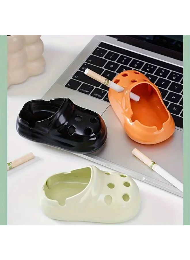 Beige Hollow Design Sports Shoe Ashtray Cute Plastic Home Decoration For Living Room Office - Image 2