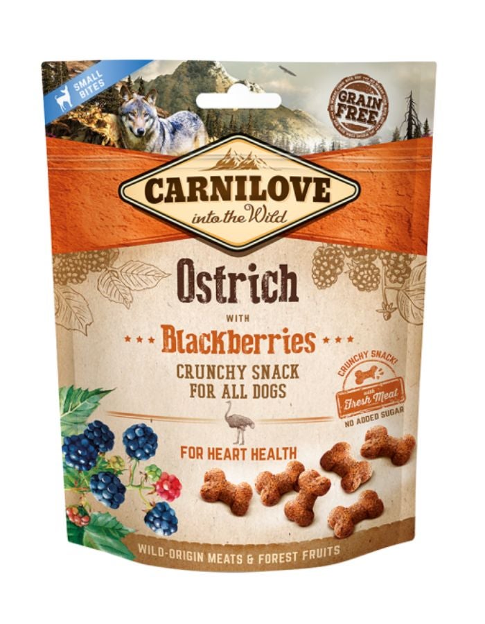 Carnilove Ostrich with Blackberries Crunchy Snack for Dogs 200g – Grain-Free, High-Protein Treat