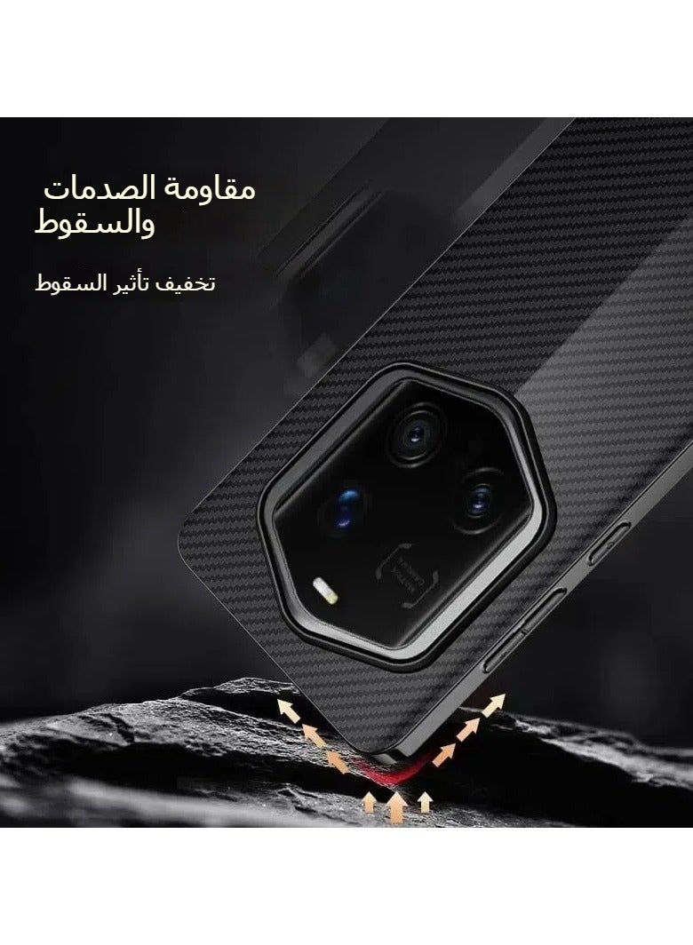 general Carbon Fibre Textured Leather Hybrid Compatible Honor Magic 7 RSR Case Cover Slim Shockproof Back Honor Magic 7 RSR Soft Plated Frame - Image 3