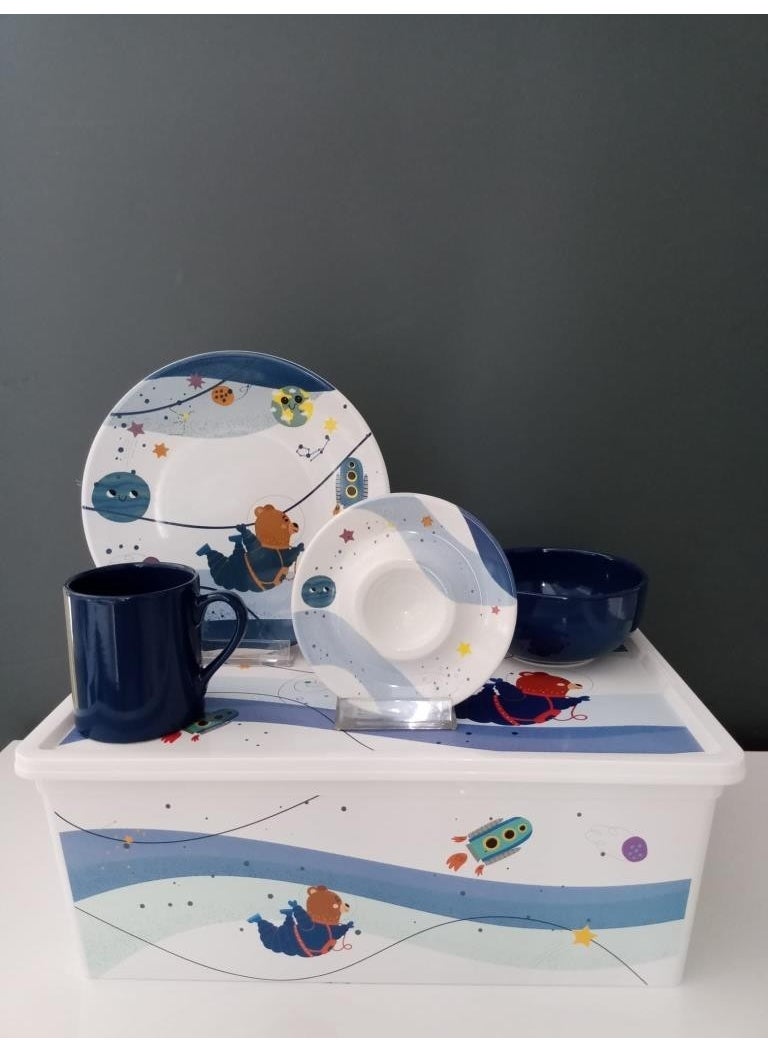 keramika Astro 4 Piece Food Set + Storage Box 