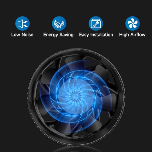 Hon&Guan 4" Air Filtration Kit: 4 Inch Inline Duct Fan with Speed Controller, 10" High Carbon Filter, 8 Ft Ducting & Rubber Coupler, Ventilation System for Grow Tents, Indoor Gardening, Hydroponics - Image 4