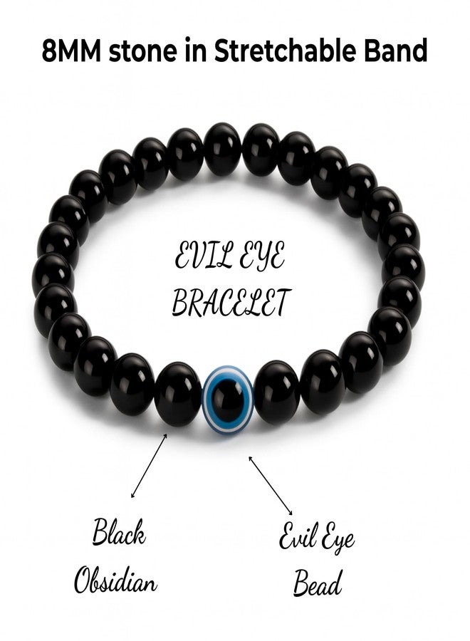 immer® Evil Eye Bracelet with Certified Black Onyx Beads | Nazar Protection, Positivity & Good Luck | Unisex Adjustable Gemstone Bracelet for Men & Women | Certificate of Authenticity Included - Image 3