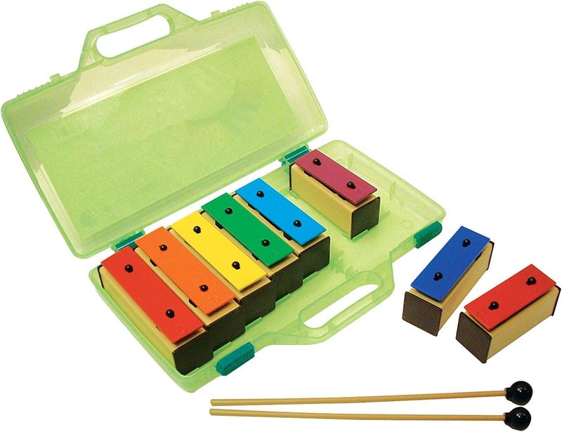 Basic Beat BBR8-8-Note Colorful Resonator Bells with Case, Perfect for Kids' Musical Creativity, Diatonic Set for Group or Individual Play - Image 1