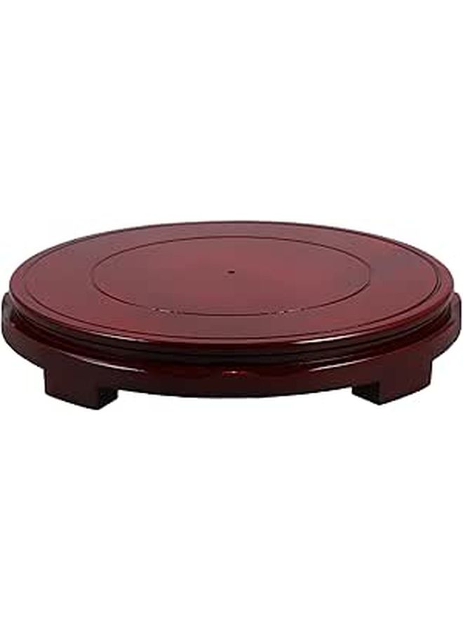 Wooden Pedestal Stand Round Base 22cm Diameter Black Rosewood Home Decor Vase Display Lamp Teapot Holder Oriental Sculpture Stand - Image 1