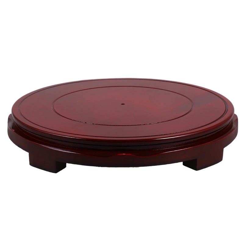 Wooden Pedestal Stand Round Base 22cm Diameter Black Rosewood Home Decor Vase Display Lamp Teapot Holder Oriental Sculpture Stand - Image 2