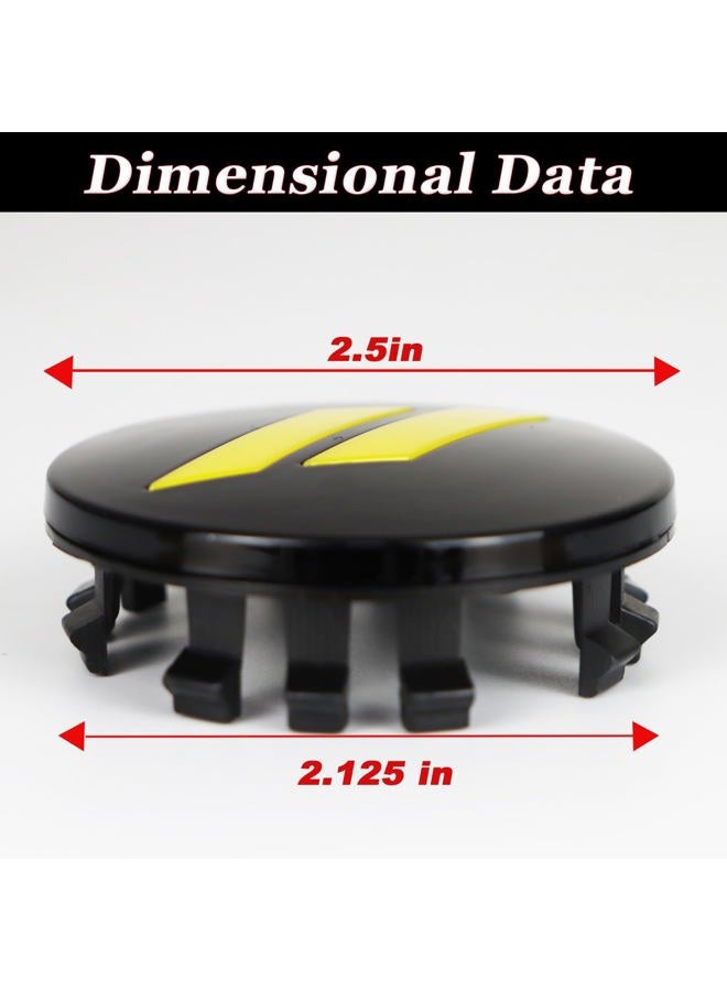BINQIGOO 4pcs 63mm 2.5 inches Slash Wheel Center Cap Covers Fit for Dodge Charger Durango Dart 2015-2020 Jeep/Chrysler Yellow - Image 2