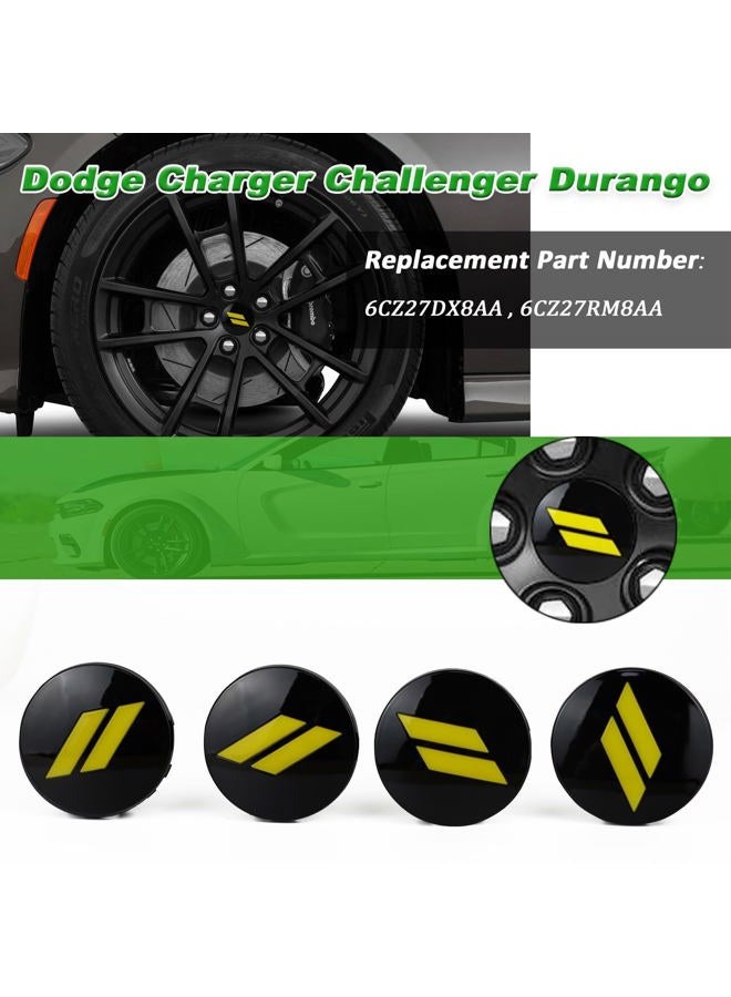 BINQIGOO 4pcs 63mm 2.5 inches Slash Wheel Center Cap Covers Fit for Dodge Charger Durango Dart 2015-2020 Jeep/Chrysler Yellow - Image 5