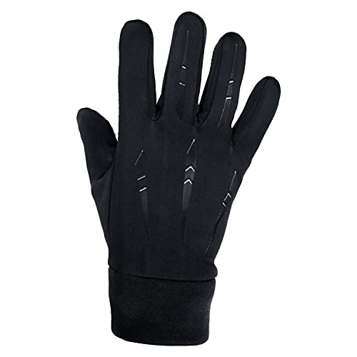 ZaySoo Outdoor Warm Velvet Touch Screen Gloves Black Lines Design (Full Gloves, Black) - Image 2