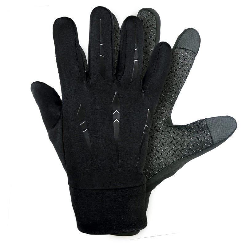 ZaySoo Outdoor Warm Velvet Touch Screen Gloves Black Lines Design (Full Gloves, Black) - Image 5