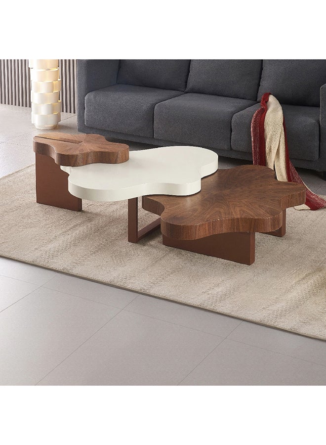 Home Box طقم طاولة قهوة من 3 قطع فخامة 100 × 27 × 86 سم - Image 1