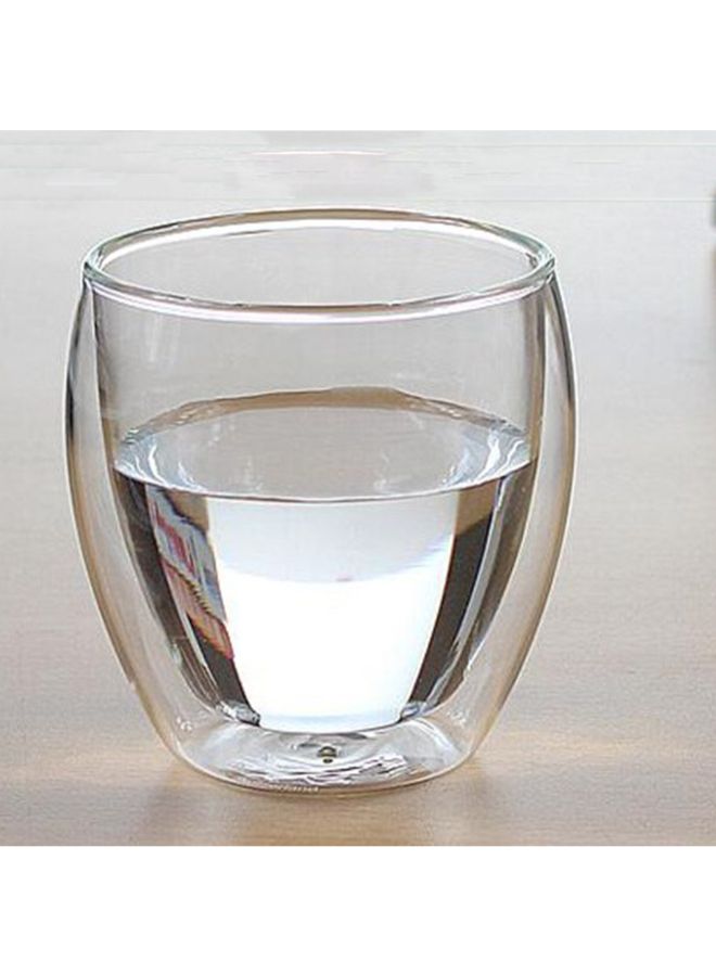كوب شاي ذو طبقة مزدوجة مقاوم للحرارة شفاف 8.2x5.5x8.8سم - Image 2