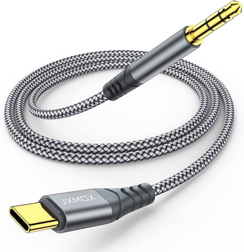 چيه اكس موكس كابل USB C إلى مقبس صوت 3.5 مم (4 أقدام)، كابل USB-C إلى سماعة رأس 3.5 مم متوافق مع iPhone 17 16 15 Pro Max Air، Samsung Galaxy S25 S24 S23 S22 S21 Note 20، Pixel 9 8، iPad Pro - Image 1