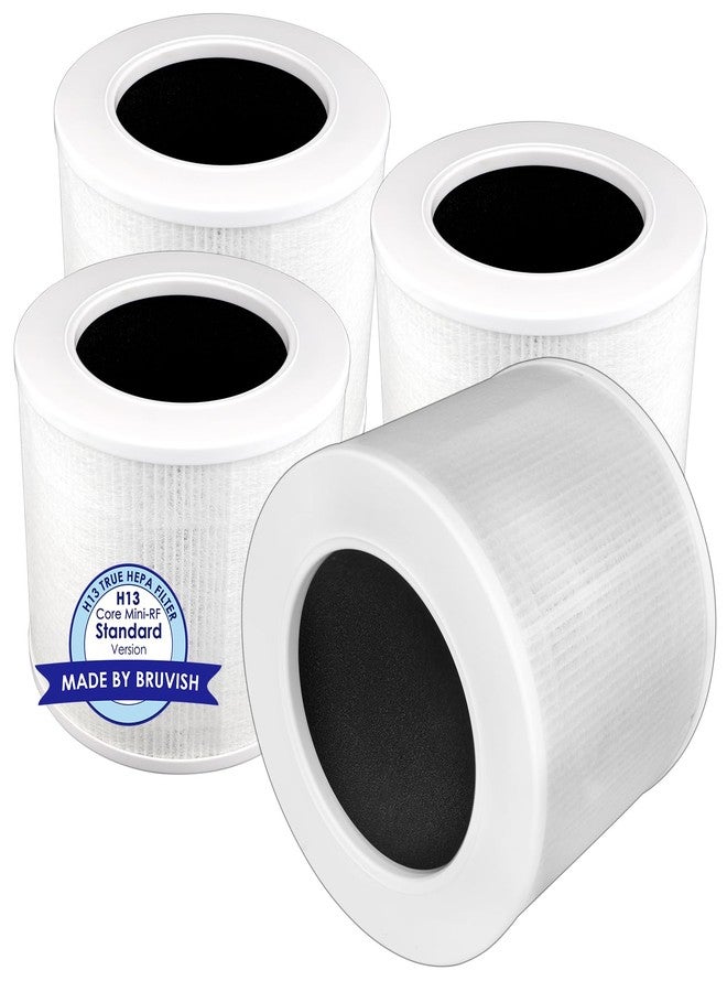 BRUVISH 4 Pack Core Mini Replacement Filter Compatible with LEVOIT Core Mini Air Purifier, Core Mini H13 True Hepa Filter, 3-in-1 HEPA Filter, Activated Carbon Filters, Compared to Part # Core Mini-RF - Image 1