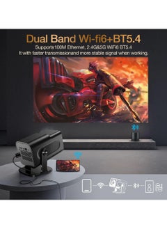توبليو جهاز عرض الألعاب الذكي HCS350 Pro Retro Smart Game Projector، 64G، جهاز عرض 4K وجهاز عرض ألعاب 1280 * 1080P مدمج 12K، 30000 لعبة، أندرويد 12، جهاز ألعاب فيديو محمول مع جهازي تحكم لاسلكيين، 5G WiFi بلوتوث، HDMI، مسرح منزلي، مكتب  - Image 3