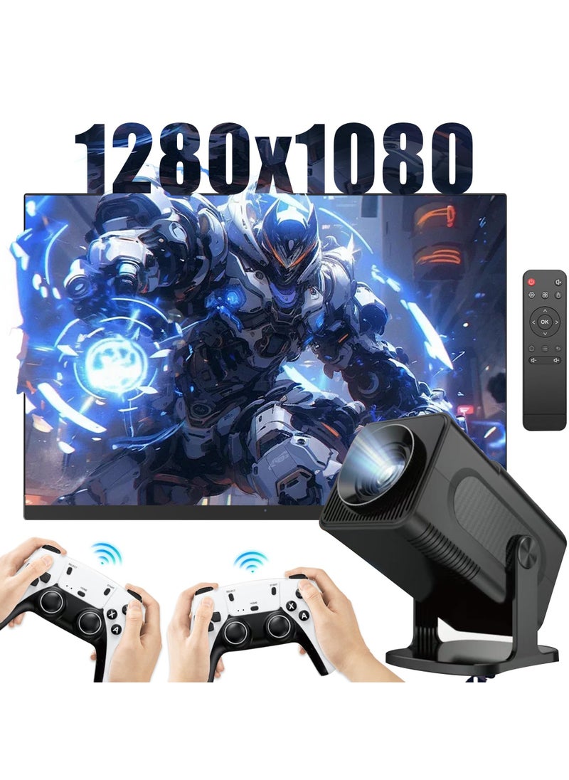 توبليو - جهاز عرض الألعاب الذكي HCS350 Pro Retro Smart Game Projector، 64G، جهاز عرض 4K وجهاز عرض ألعاب 1280 * 1080P مدمج 12K، 30000 لعبة، أندرويد 12، جهاز ألعاب فيديو محمول مع جهازي تحكم لاسلكيين، 5G WiFi بلوتوث، HDMI، مسرح منزلي، مكتب - Image 1