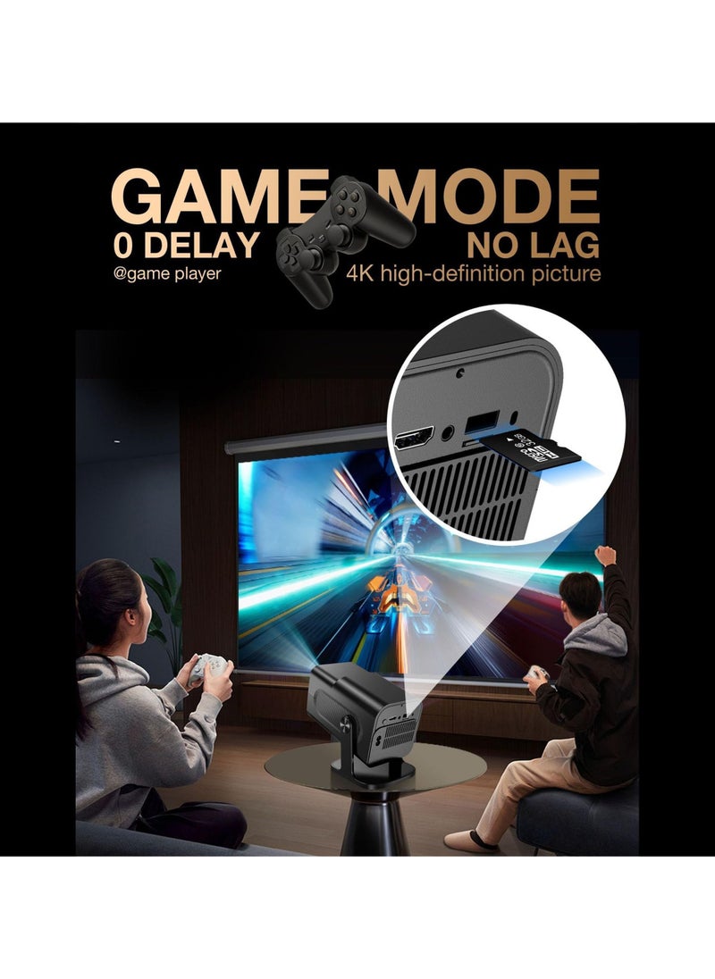 توبليو - جهاز عرض الألعاب الذكي HCS350 Pro Retro Smart Game Projector، 64G، جهاز عرض 4K وجهاز عرض ألعاب 1280 * 1080P مدمج 12K، 30000 لعبة، أندرويد 12، جهاز ألعاب فيديو محمول مع جهازي تحكم لاسلكيين، 5G WiFi بلوتوث، HDMI، مسرح منزلي، مكتب - Image 1