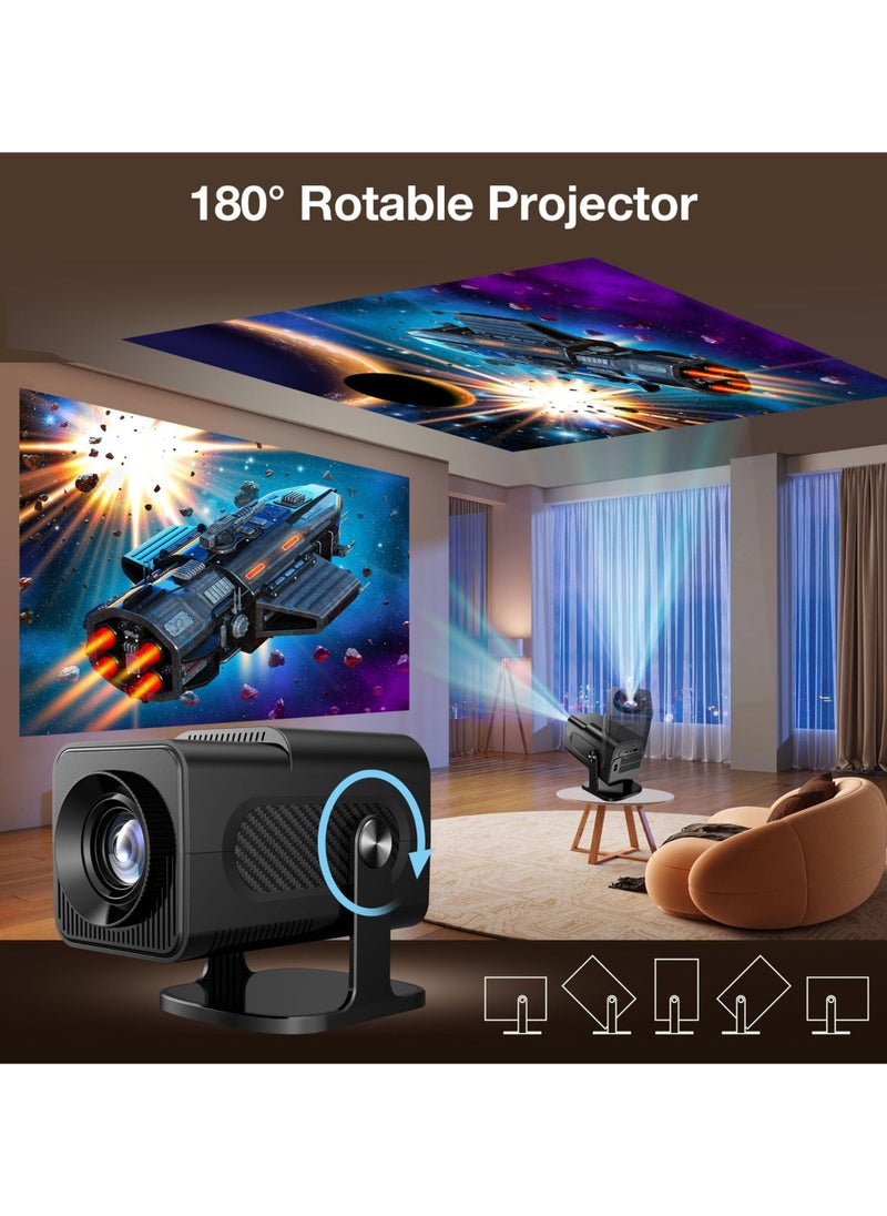 توبليو - جهاز عرض الألعاب الذكي HCS350 Pro Retro Smart Game Projector، 64G، جهاز عرض 4K وجهاز عرض ألعاب 1280 * 1080P مدمج 12K، 30000 لعبة، أندرويد 12، جهاز ألعاب فيديو محمول مع جهازي تحكم لاسلكيين، 5G WiFi بلوتوث، HDMI، مسرح منزلي، مكتب - Image 1