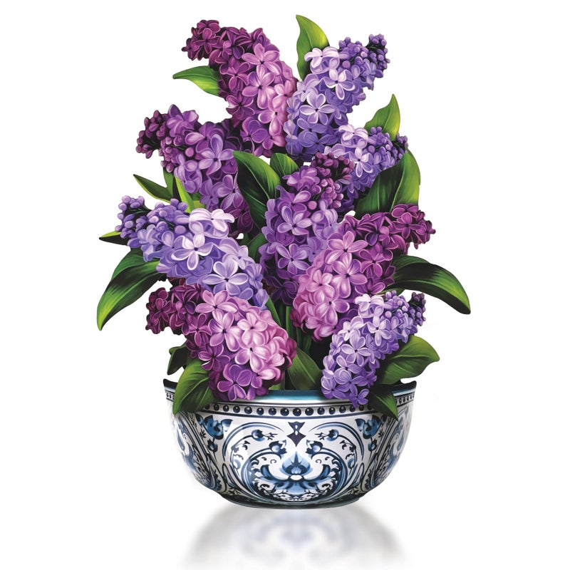 Freshcut Paper Pop Up Cards, Garden Lilacs, 12 Inch Life Sized Forever Flower Bouquet 3D Popup Greeting Card, Birthday Cards, Thank You Card, Blank Notecard & Envelope - Image 4