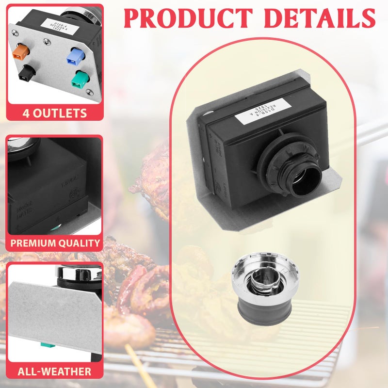 DcYourHome 1836-13 7629 Genesis Igniter for Weber Genesis Grill Parts Replacement Genesis 300 SER Front-control 3-Burner Grill Starter Module for Weber 88826 66836 7628 E310 E330 S310 S330 Ignitor Button Switch - Image 3