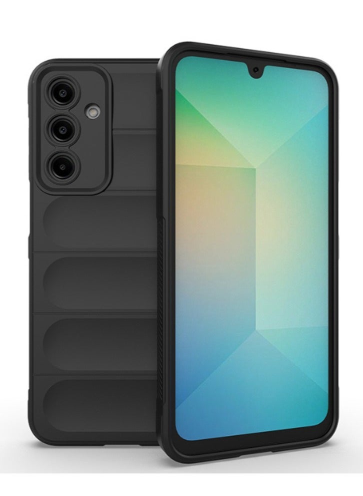 for Samsung Galaxy A26 5G Case Cover, Heavy Duty 4D Striped Pattern Sensory Soft Silicone Full Portection Shockproof Phone Case for Samsung Galaxy A26 5G, Black  - Image 1