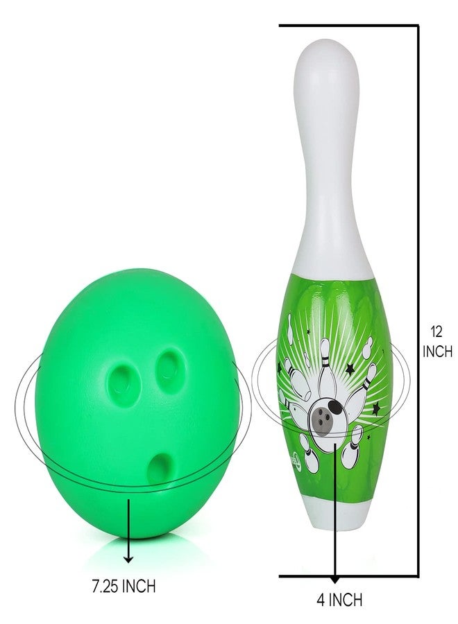 HIGHROOF® Bowling Game for Kids 6 Pin 1 Balls Bowling Set for Kids Games Indoor Outdoor Play for Boys Girls Green - Image 2