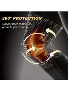 Aritaum Copper Lon Knee Pad, Non-Slip, Stable Patella Protection, X-Type Compression Sports Knee Pad, Non-Slip, Multi-Sports Support (Single Piece)  - Image 4
