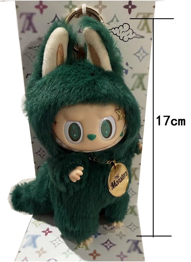 Generic - Labubu The Monsters Plush Doll Keychain ZIMOMO Exciting Macaron Vinyl Face Series Figures Toy Adorable Lovely Personalized Doll（Green)） - Image 1