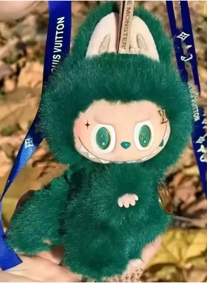 Generic - Labubu The Monsters Plush Doll Keychain ZIMOMO Exciting Macaron Vinyl Face Series Figures Toy Adorable Lovely Personalized Doll（Green)） - Image 1