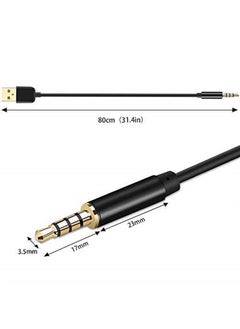 AGPtek 3.5mm USB Charger Cable, USB Data Sync Cord, Compatible with Swimming MP3 Player, iPod Shuffle, Headphones, Speakers, Voice Recorder and Any Other Devices with 3.5mm Port, Black (2.6 ft)  - Image 2