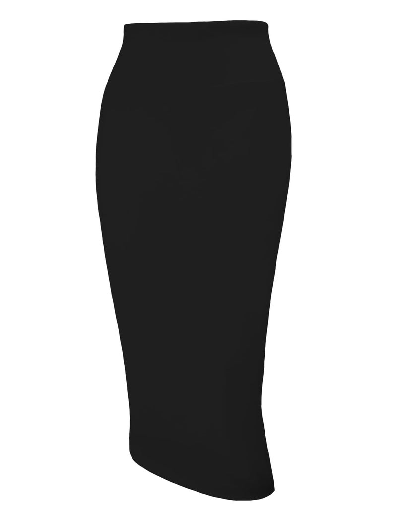 Tapata Women's Office Work Pencil Skirt Stretch High Waist Below Knee Bodycon for Business Casual, Black, X-Large - Image 1
