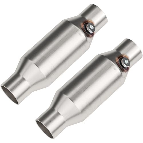 ASOPARTS 2" Universal Catalytic Converter, 2" Inch Inlet/Outlet Cat Converter with O2 Port (2 Pcs) - Image 1