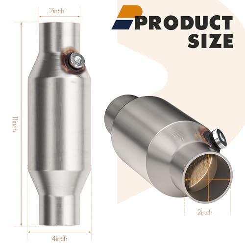 ASOPARTS 2" Universal Catalytic Converter, 2" Inch Inlet/Outlet Cat Converter with O2 Port (2 Pcs) - Image 5