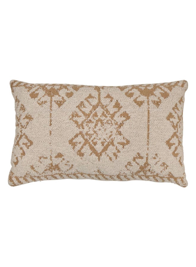 atmosphera Ozel High Quality Rectangular Shaped Cushion Ivory and Beige 30 x 50cm 212457A - Image 1