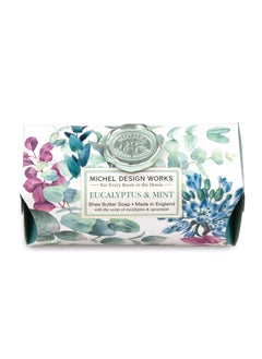 Michel Design Works Michel Design Works Triplemilled and Handmade Large Bath Soap Bar Eucalyptus  Mint Scent and Design with Shea Butter Long Lasting 87oz Bar 