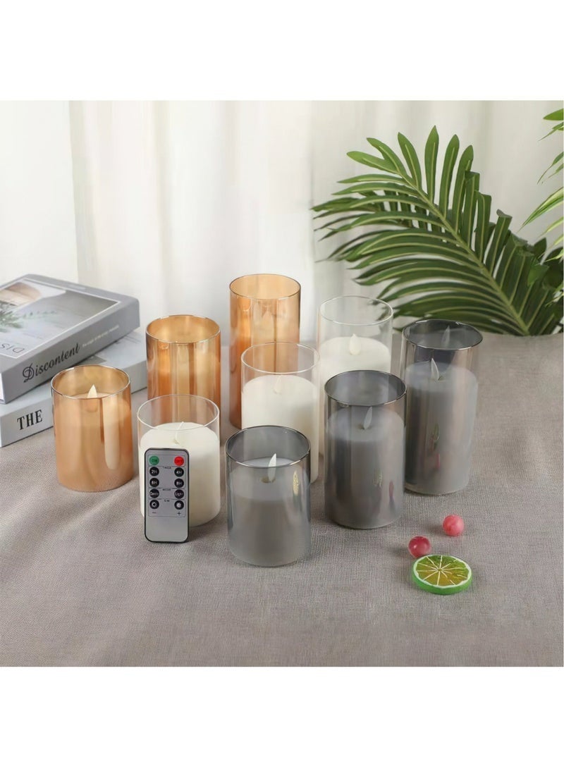 Flameless Flickering Electric Candles with Remote, 3 Pack Realistic LED Fake Candles, for Birthday Party/Wedding (White) - Image 3