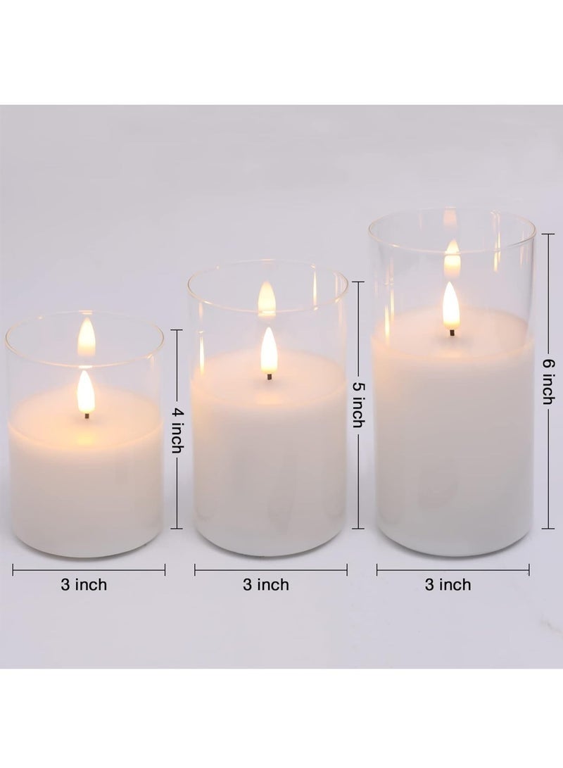 Flameless Flickering Electric Candles with Remote, 3 Pack Realistic LED Fake Candles, for Birthday Party/Wedding (White) - Image 5