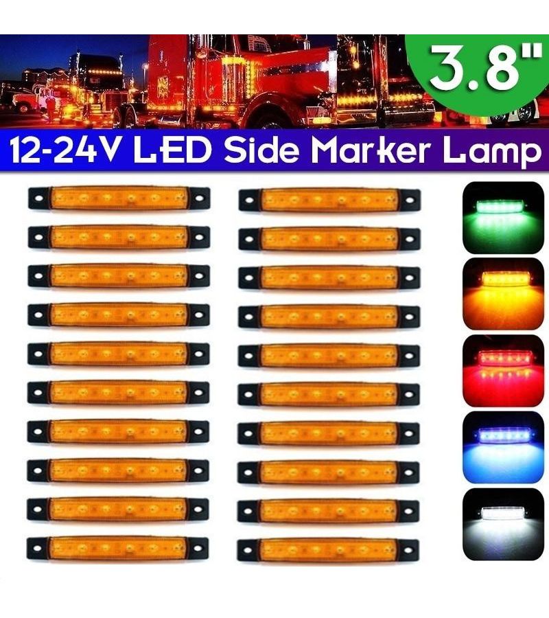 20pcs 3.8 Inch 6 LED Side Marker Lights Red for Car Truck Trailer - Image 3