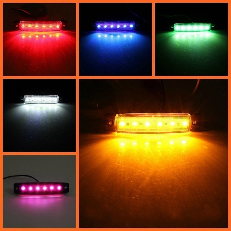 20pcs 3.8 Inch 6 LED Side Marker Lights Red for Car Truck Trailer - Image 5