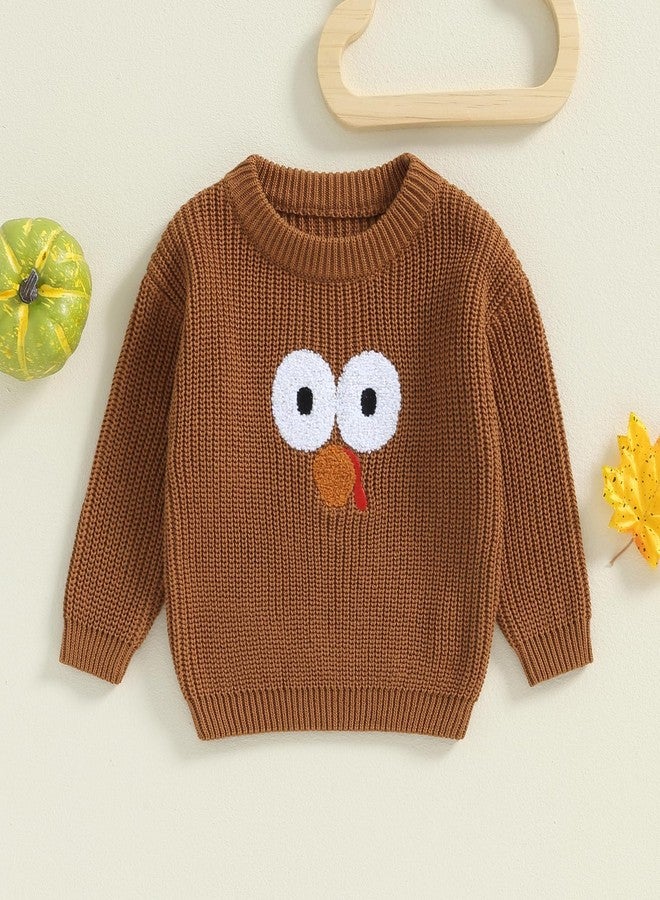 Gureui Toddler Baby Boy Girl Thanksgiving Outfit First 18-24 Months Fall Winter Knit Turkey Sweater - Image 2