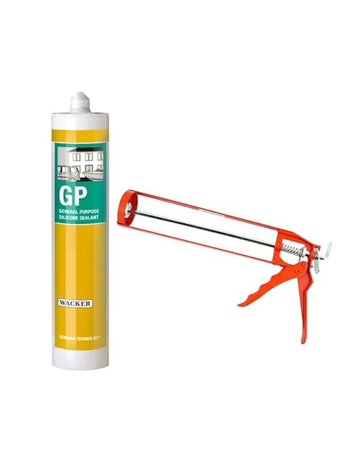واكر مانع تسرب سيليكون واكر جي بي - متعدد الاستخدامات | صنع في ألمانيا | لاصق ومانع تسرب متعدد الأسطح (شفاف جي بي + مسدس معدني) - Image 1